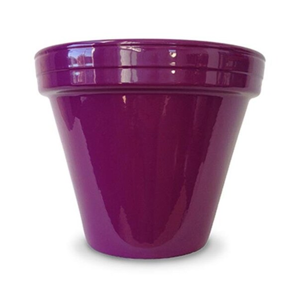 Ceramo 173727 4.5 x 3.75 in. Powder Coated Ceramic Standard Flower Pot; Violet - Pack of 16 173727 - main